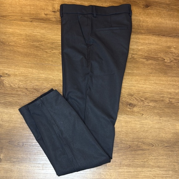 Plaid & Plain Slim Fit Stretch Black Flat Front Dress Pants Men’s 28 x 30 - Picture 3 of 7